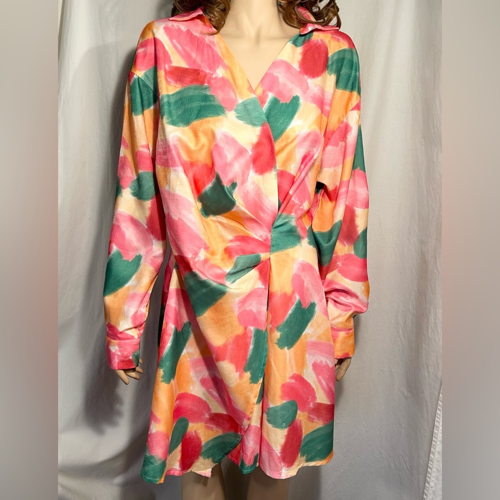 WOMENS NEW SIZE 12 FLORAL PRINT PULLOVER RIGHT SIDE ZIP DRESS